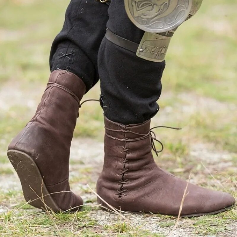 Denis – Bottes en cuir médiévales pour hommes, robustes et authentiques