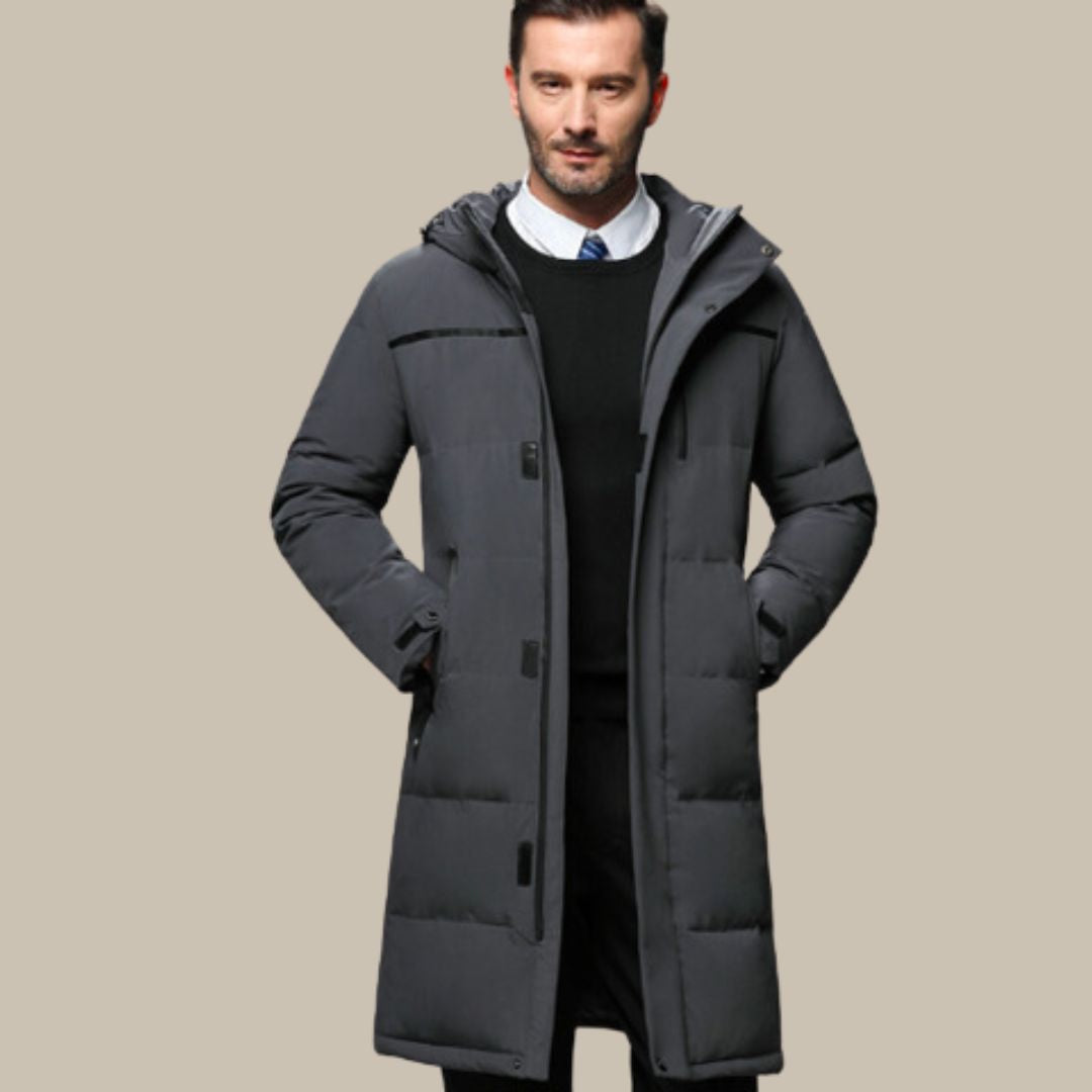 Thalio | Manteau Long d'Hiver Matelassé avec Capuche