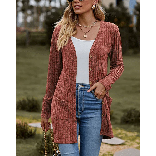 Avelina | Cardigan Slim-Fit à Col en V pour Femmes