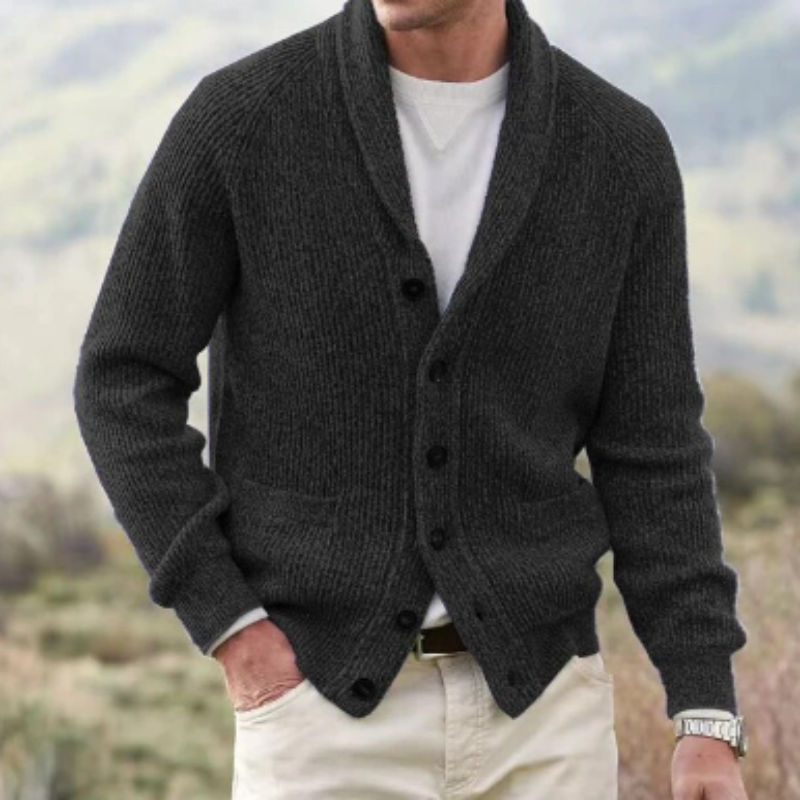 Cardigan Vintage en Laine à Décolleté en V Hommes