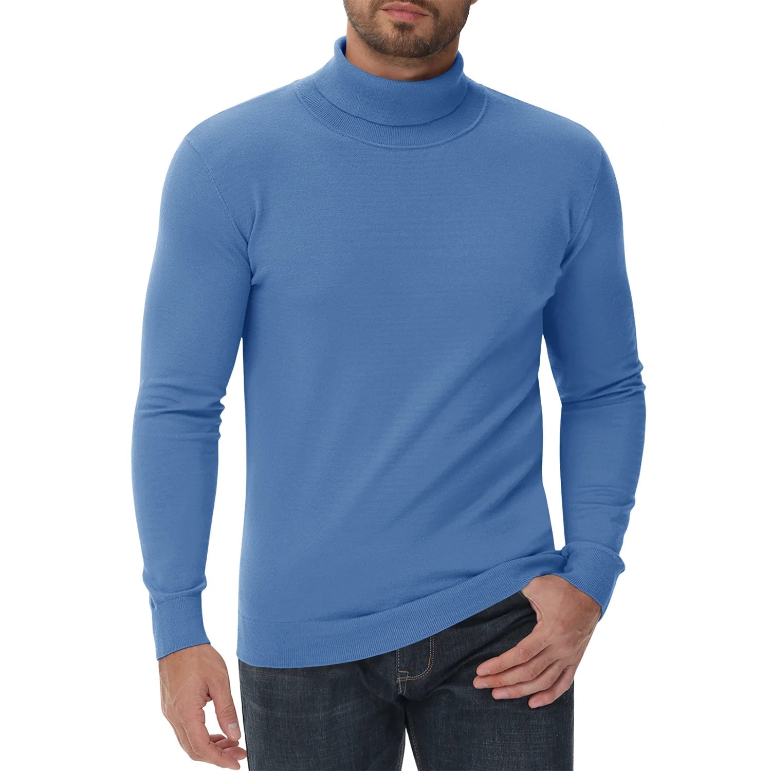 Pull Décontracté à Col Roulé pour Hommes