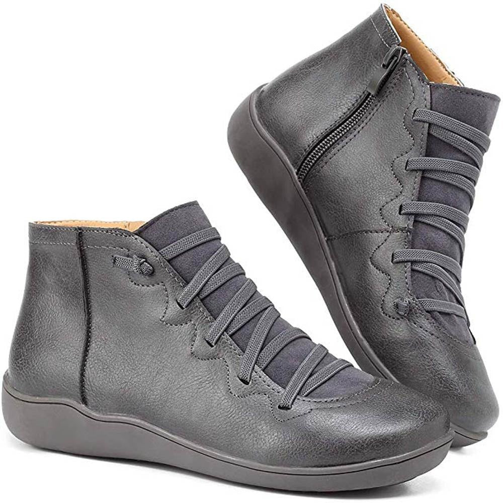 Axellea | Bottines à Lacets et Fermeture Éclair Latérale, Cuir Premium, Tige Basse