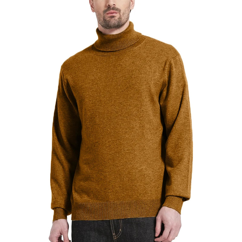 Pull à Col Roulé en Tricot Vintage pour Hommes