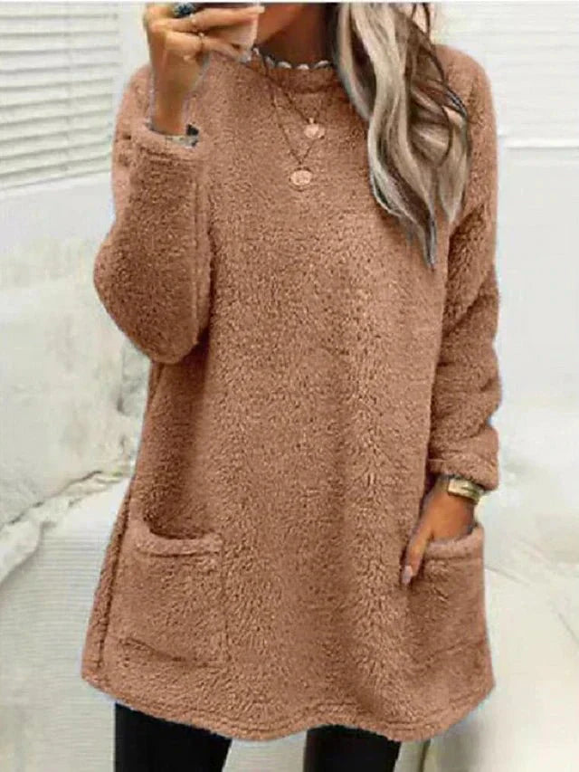 Calisiane | Pull d'hiver chaud avec poches pour femme