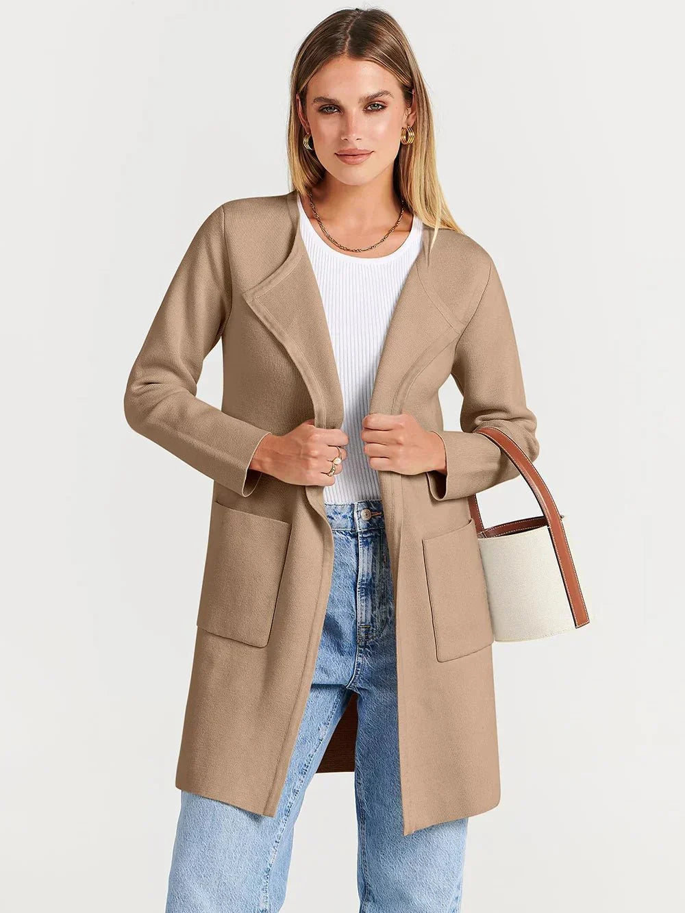 Calista | Trench-coat Long Femme avec Col Élégant