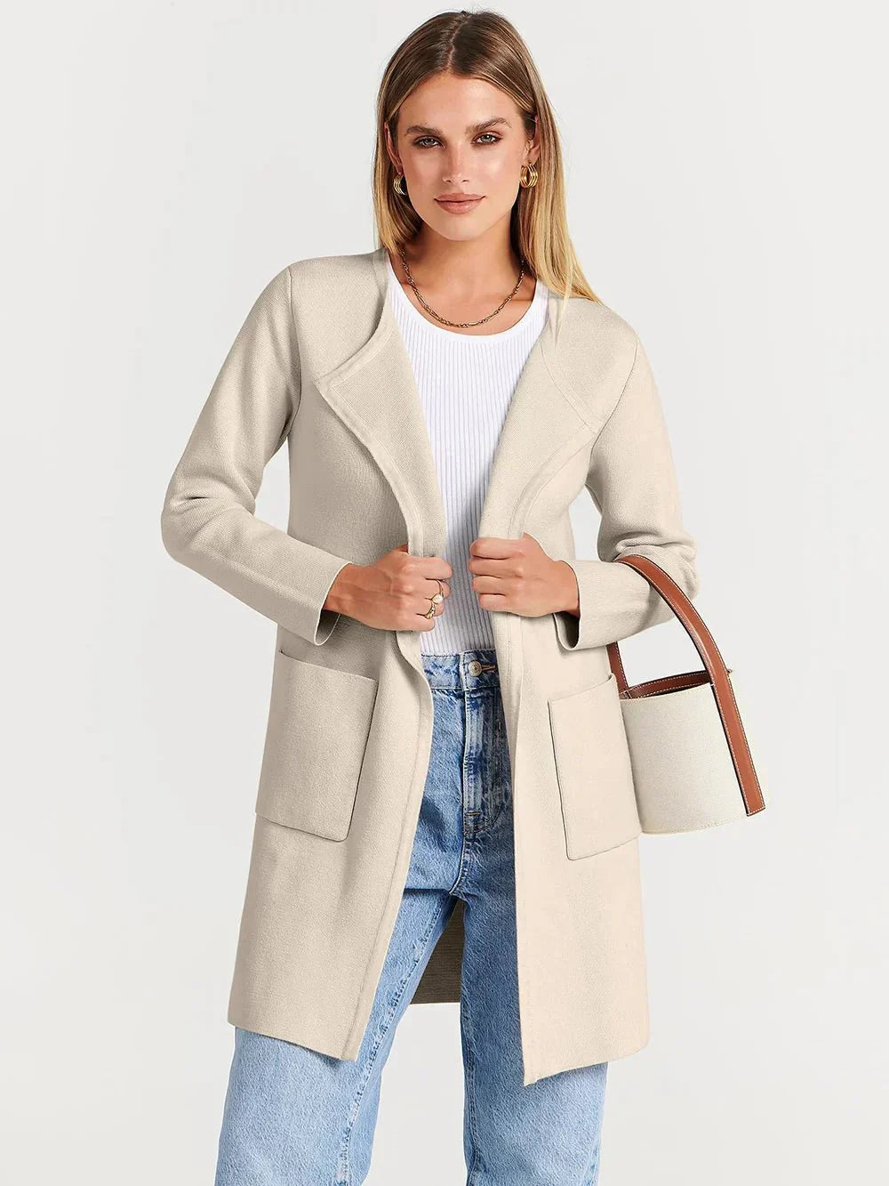 Calista | Trench-coat Long Femme avec Col Élégant