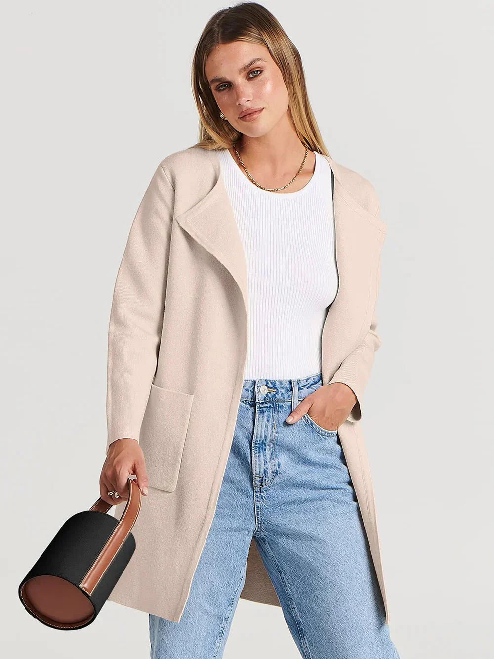 Calista | Trench-coat Long Femme avec Col Élégant