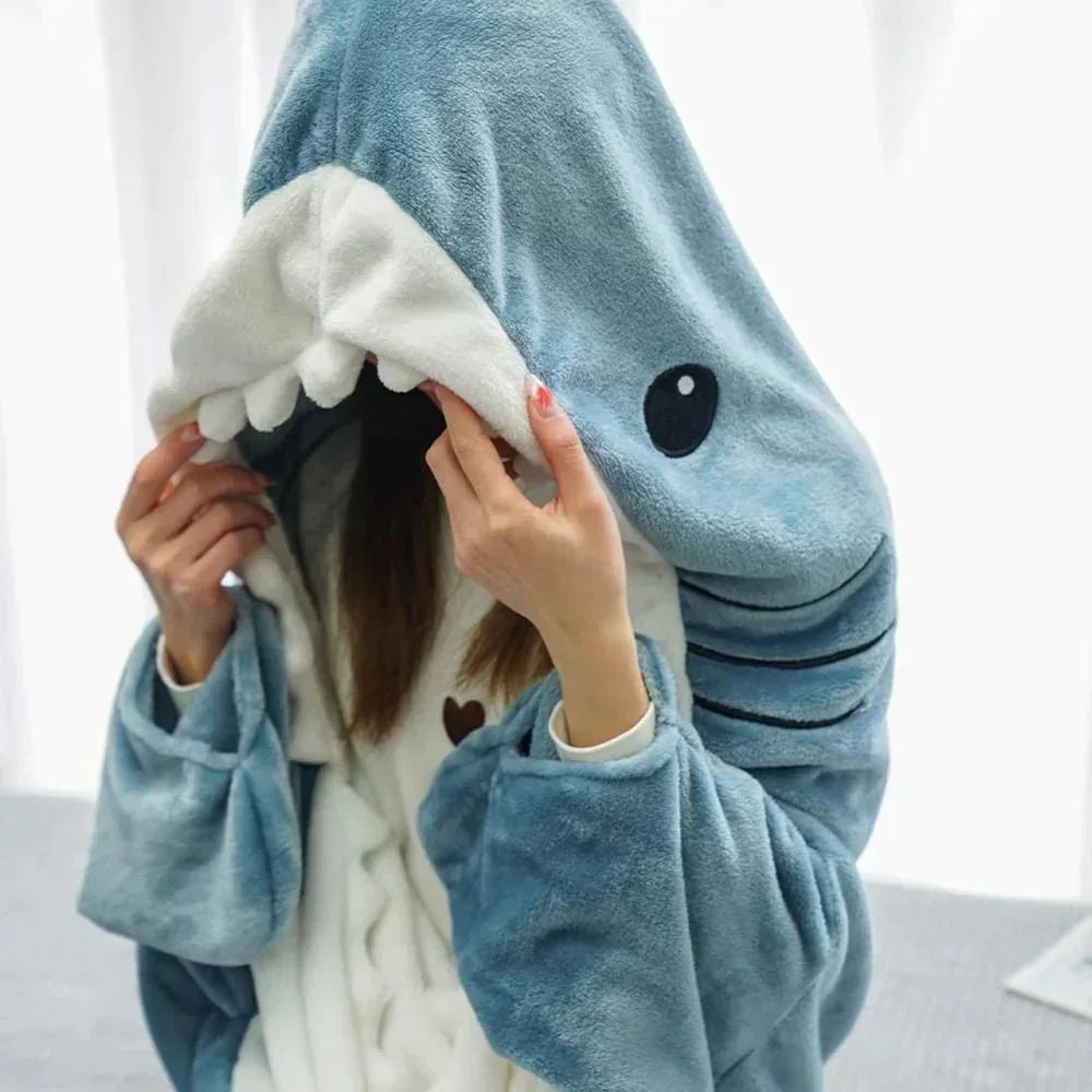 Ensemble Onesie large et doux à motif de requin