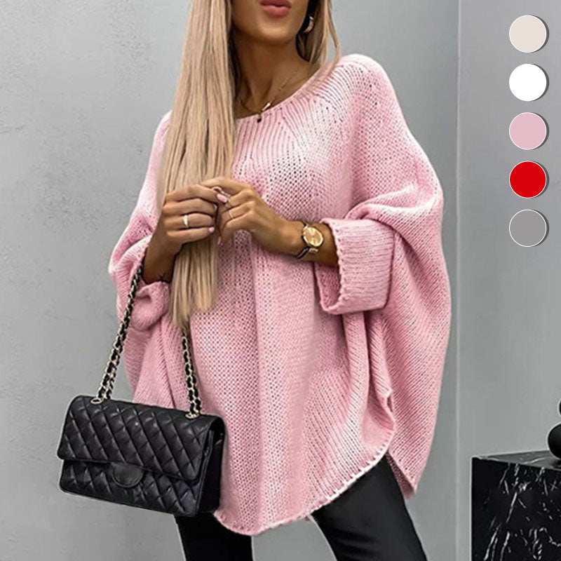 Élégant Pull Femme en Tricot avec Cape