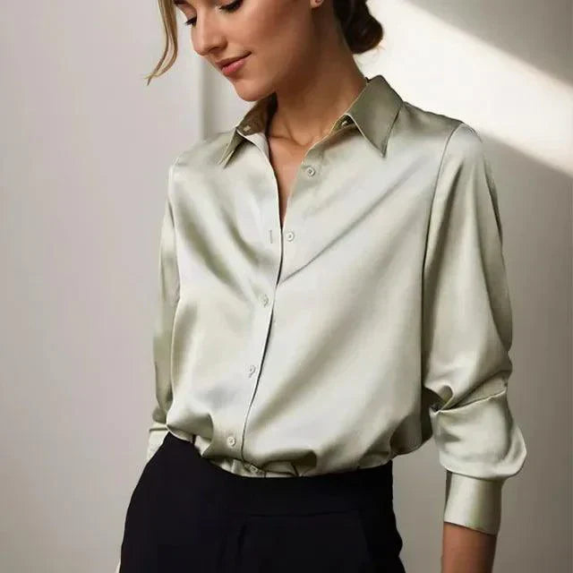 Blouse Décontractée Élégante en Satin Femmes