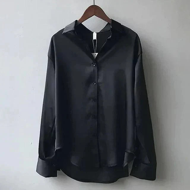 Blouse Décontractée Élégante en Satin Femmes