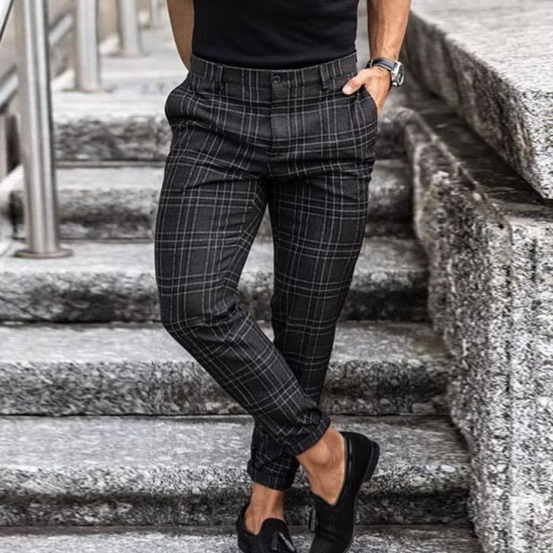 Clark | Pantalon Slim Fit Homme à Carreaux & Stretch Confortable