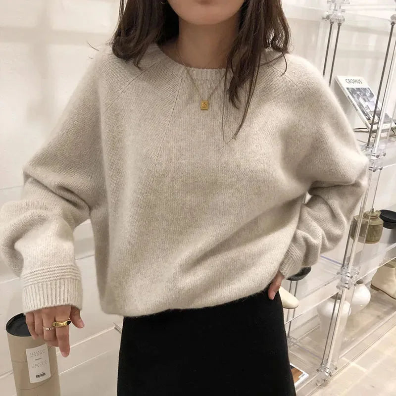 Pull Doux à Col Rond pour Femmes