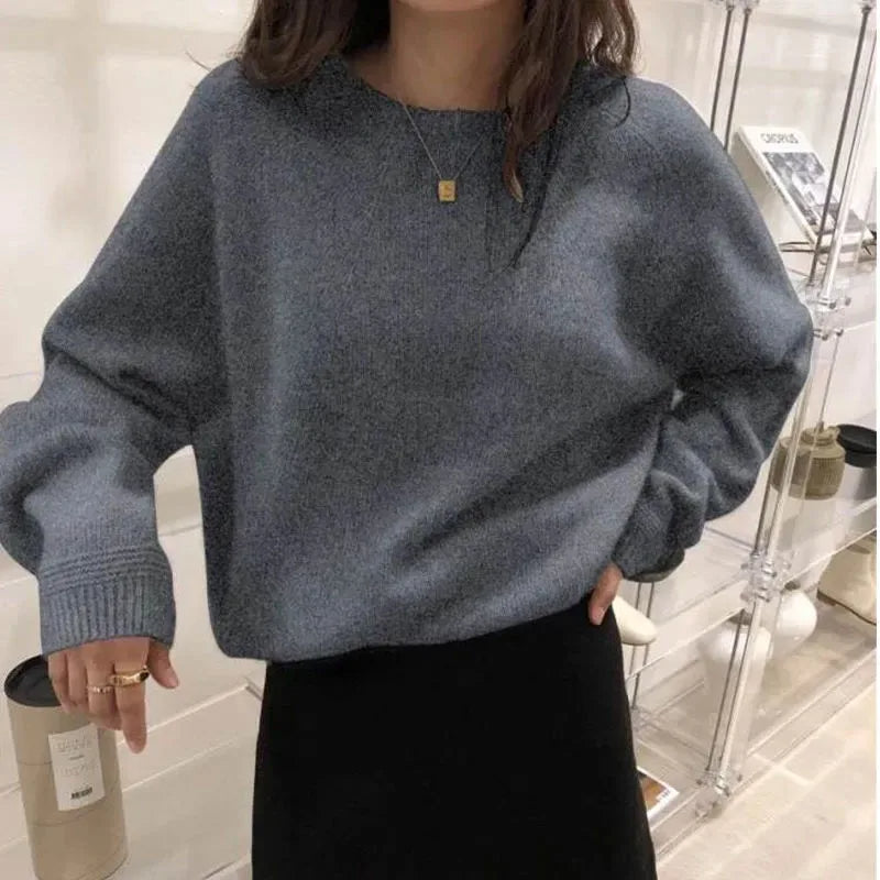 Pull Doux à Col Rond pour Femmes