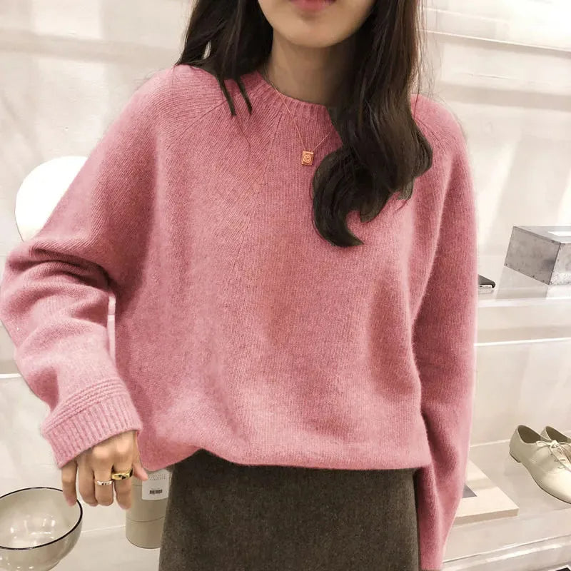 Pull Doux à Col Rond pour Femmes