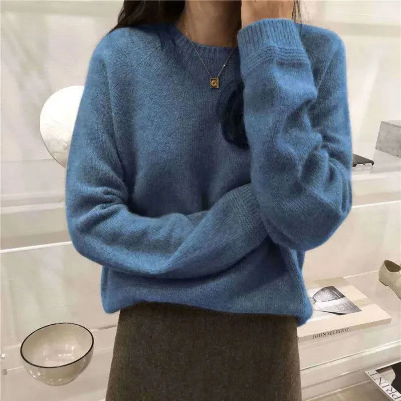 Pull Doux à Col Rond pour Femmes