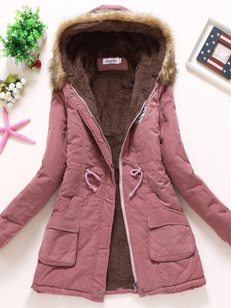 Vasilia | Veste d'Hiver à Capuche en Fleece et Doublure en Fourrure 100% Coton