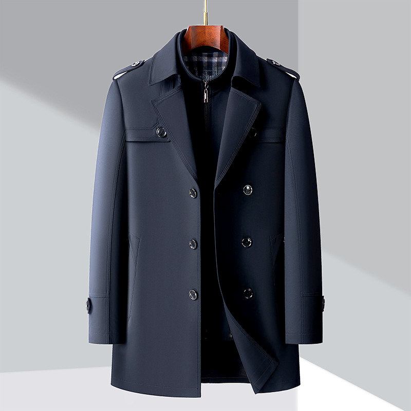 Rupert | Manteau Trench Mi-Long Homme à Doublure Amovible & Col Montant