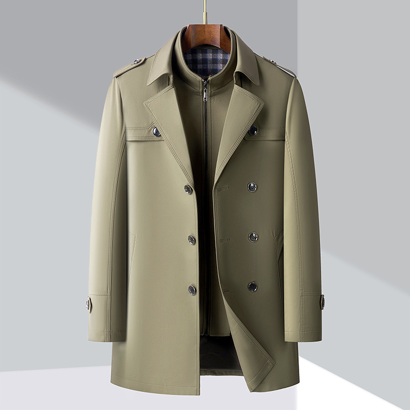 Rupert | Manteau Trench Mi-Long Homme à Doublure Amovible & Col Montant