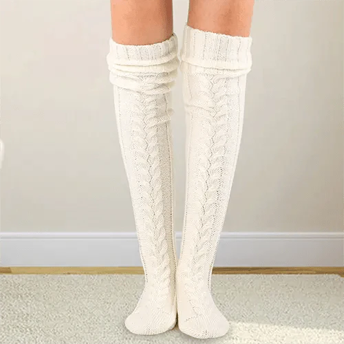 Eleonys | Chaussettes hautes en tricot élégantes pour l'hiver