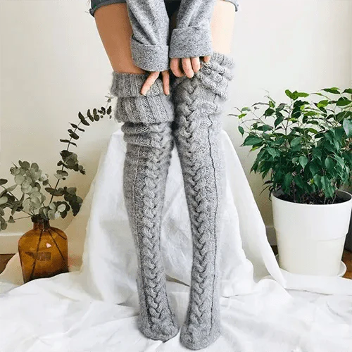 Eleonys | Chaussettes hautes en tricot élégantes pour l'hiver