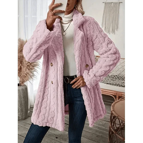 Ellyne | Manteau Doux à Double Boutonnage Pour Femme