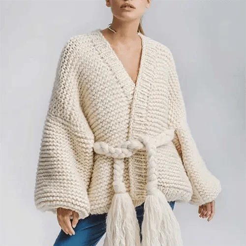 Eloria | Cardigan épais ceinturé bohème pour femmes