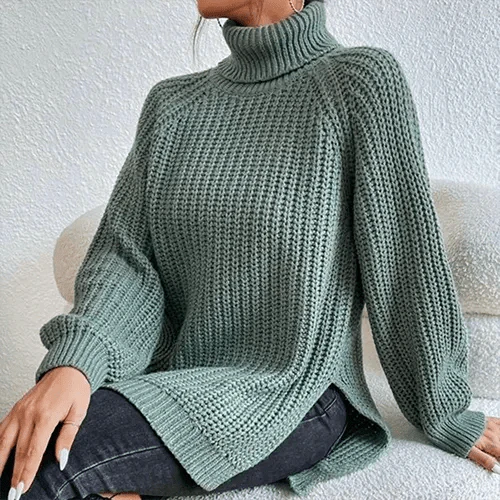 Erynda | Pull à col roulé en tricot d'hiver pour femmes