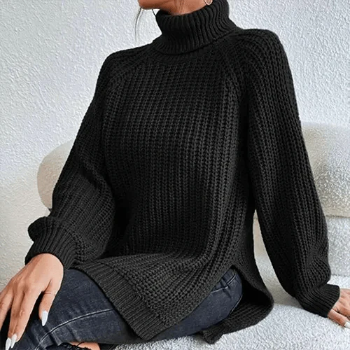 Erynda | Pull à col roulé en tricot d'hiver pour femmes