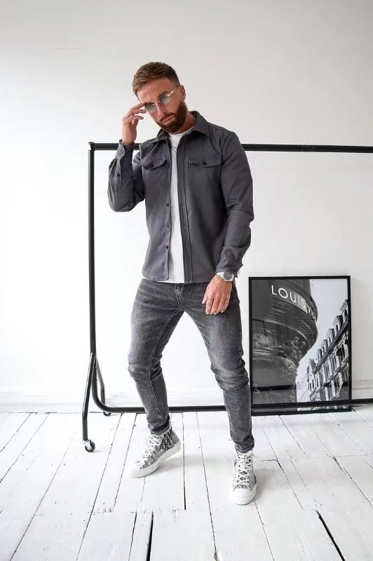 Grégoire - Chemise décontractée pour hommes, brossée et parfaite pour un style jeune