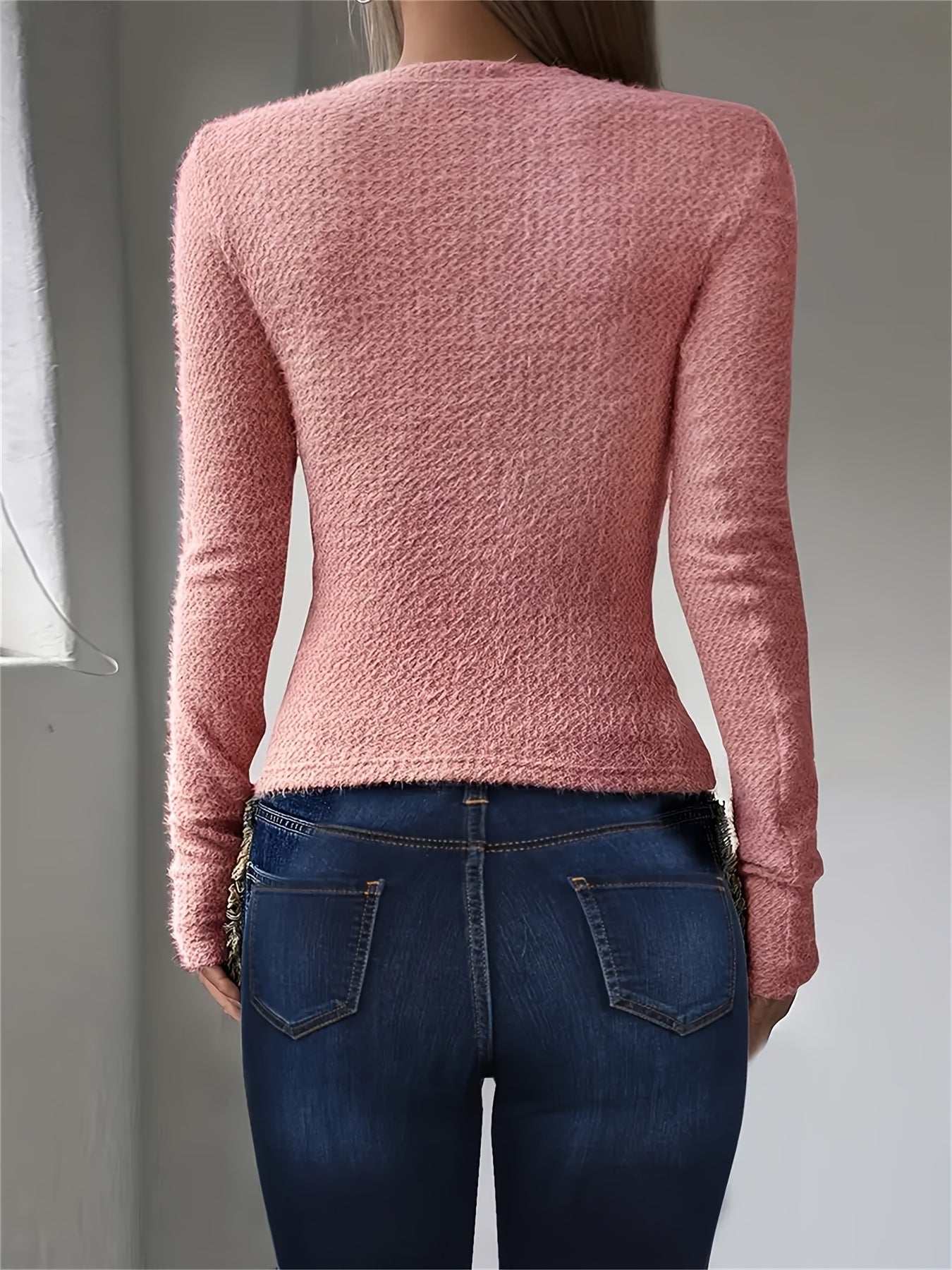 Pull Slim Fit à Col Rond pour Femmes