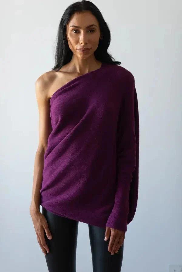 Pull Drapé Asymétrique Confortable pour Femmes