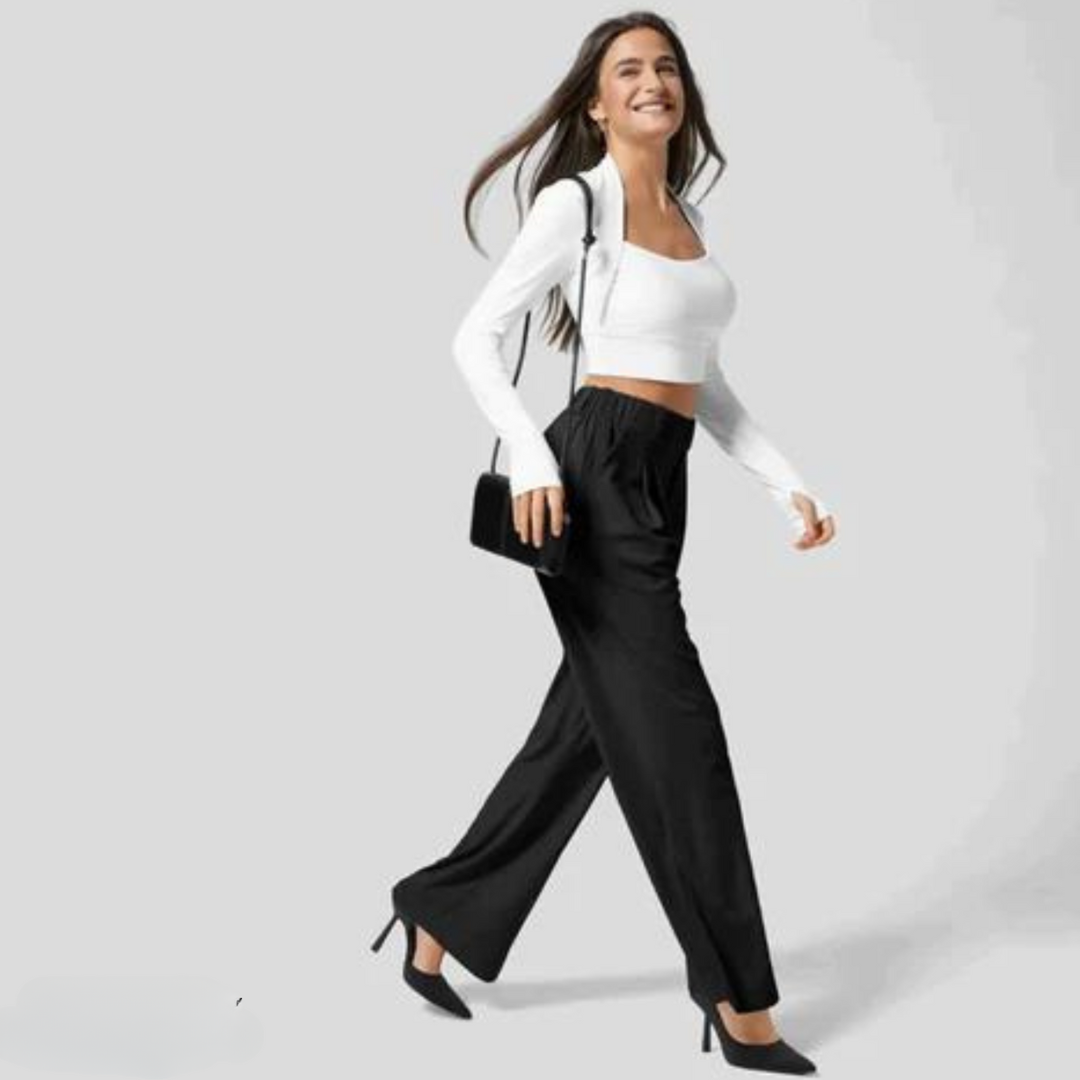 Pantalon Confort Taille Haute Élégant pour Femme