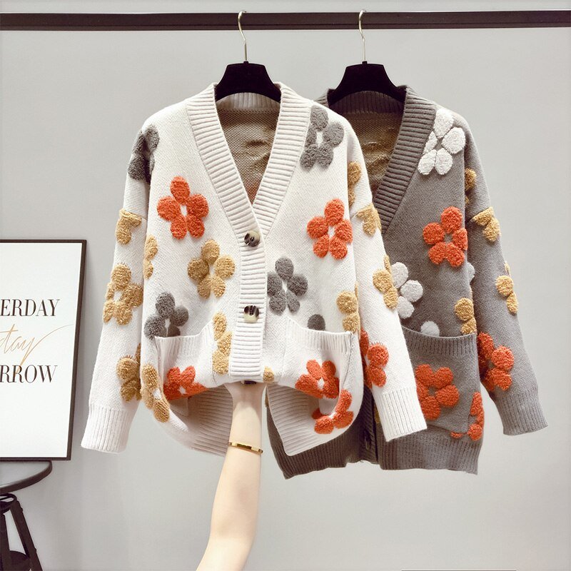 Floravelle | Cardigan Fleuri Pour Femme Chaud