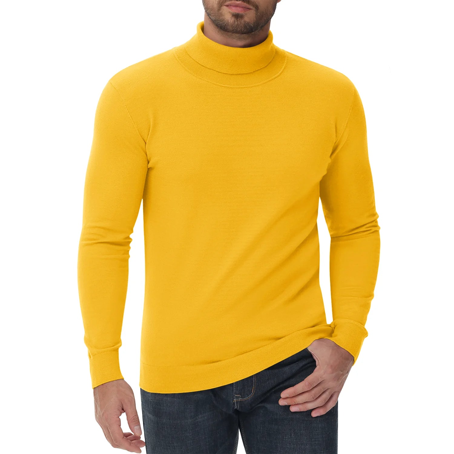 Pull Décontracté à Col Roulé pour Hommes