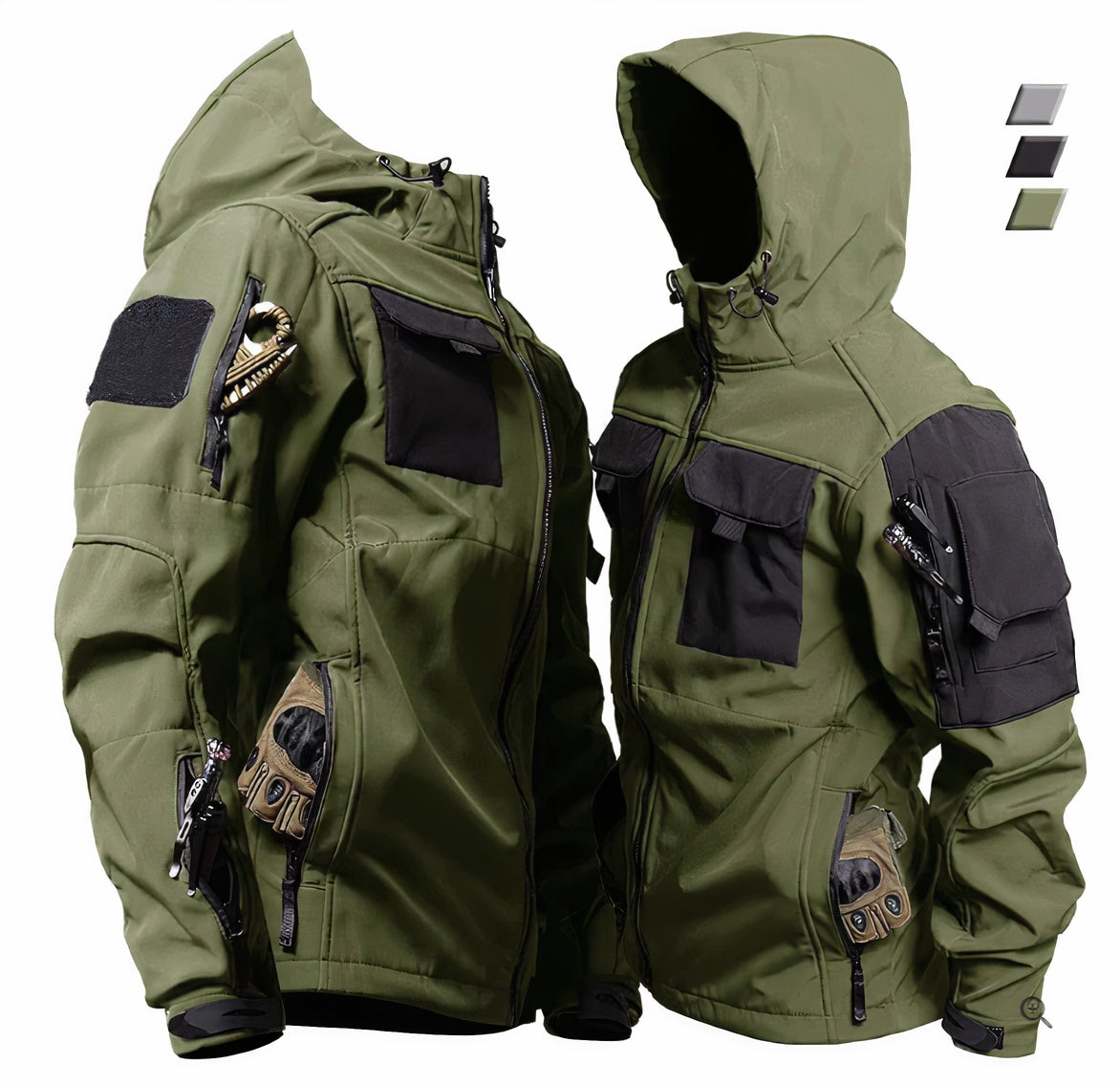 Veste tactique à capuche pour homme - Gunner