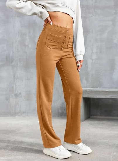 Pantalon décontracté à taille haute