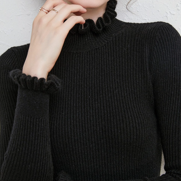 Pull doux en tricot à col roulé pour femmes