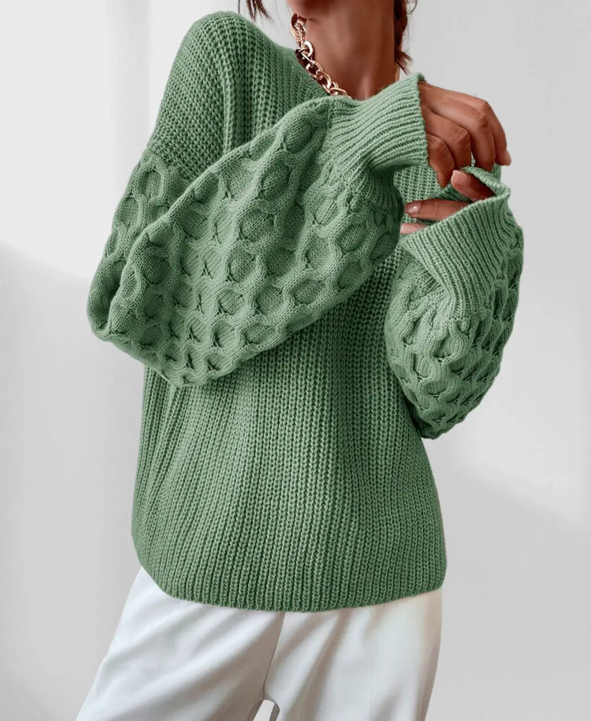 Pull Douillet à Motifs en Tricot Doux pour Femmes