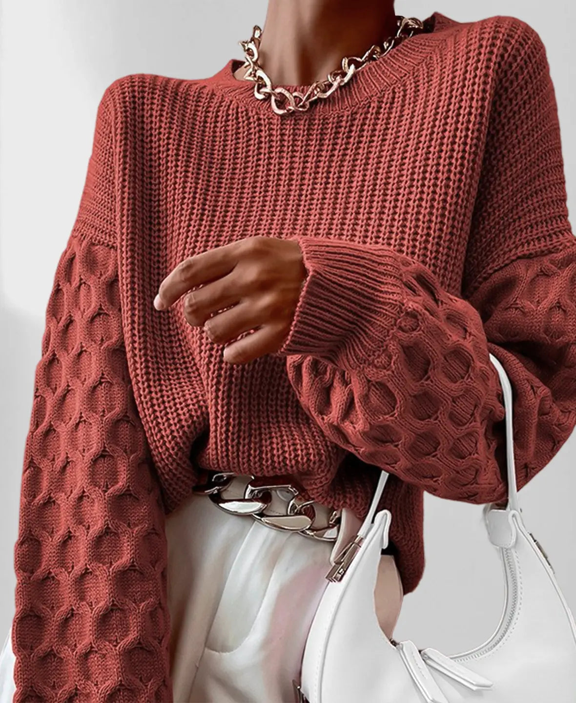 Pull Douillet à Motifs en Tricot Doux pour Femmes