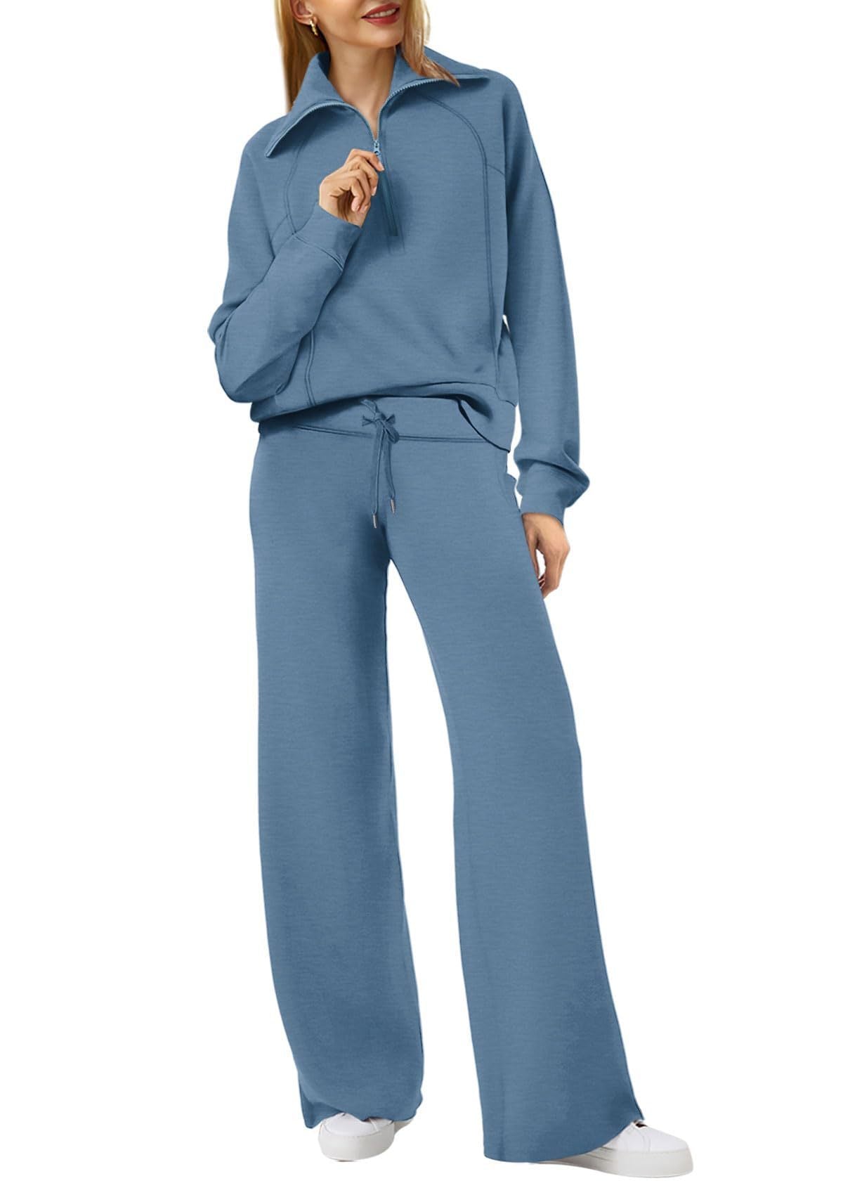 Genzie | Ensemble Femme 2 Pièces - Sweat Oversize et Pantalon à Jambes Larges