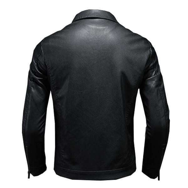 Philippe – Veste en cuir pour hommes avec revers, style biker, alliant robustesse et élégance