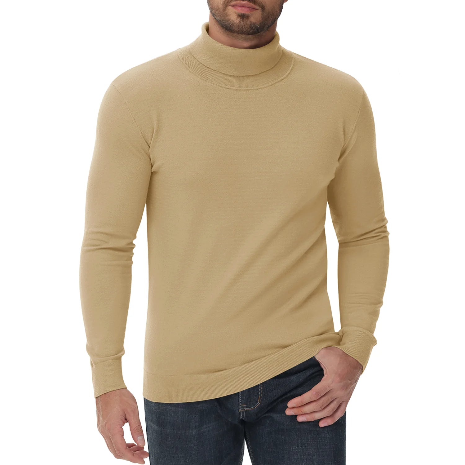 Pull Décontracté à Col Roulé pour Hommes