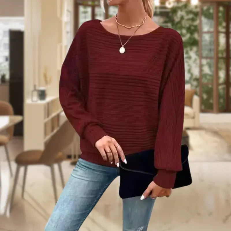 Pull élégant léger texturé et confortable pour femmes