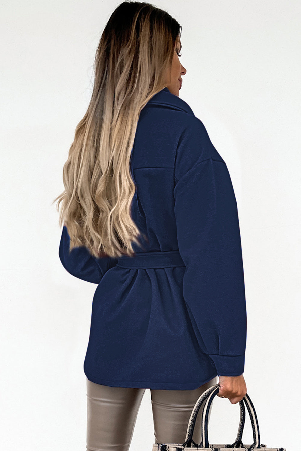 Rosamée | Manteau Ceinturé à Col Revers pour Femme avec Boutons et Poches