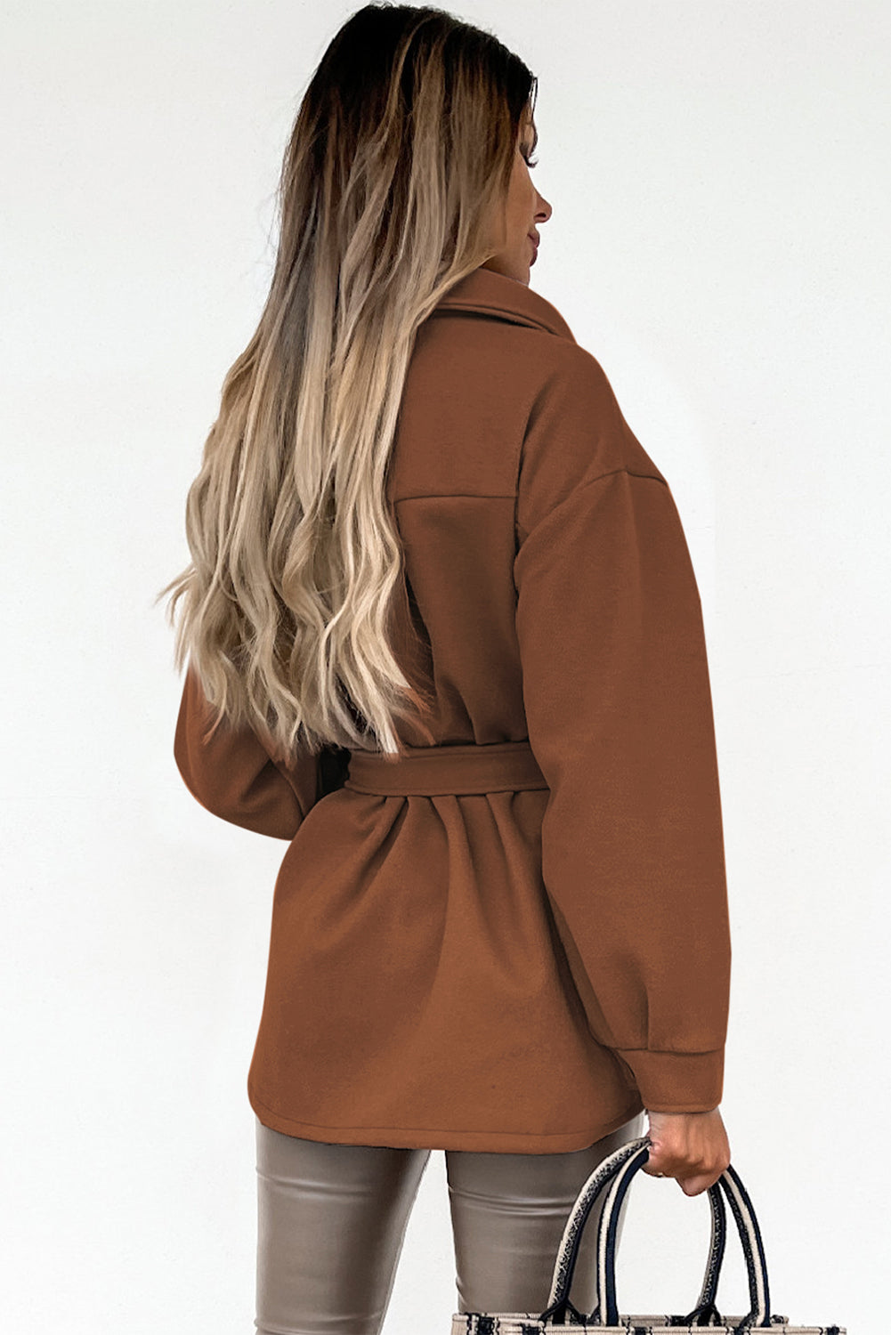 Rosamée | Manteau Ceinturé à Col Revers pour Femme avec Boutons et Poches