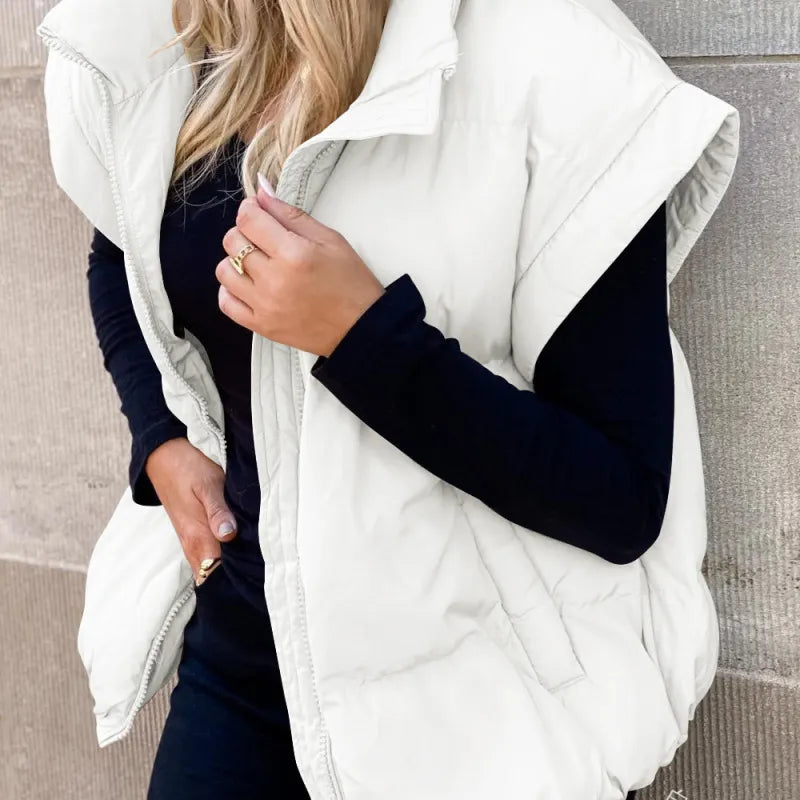 Véronique | Gilet Doudoune Zippé Loose pour l'Hiver – Confort et Style