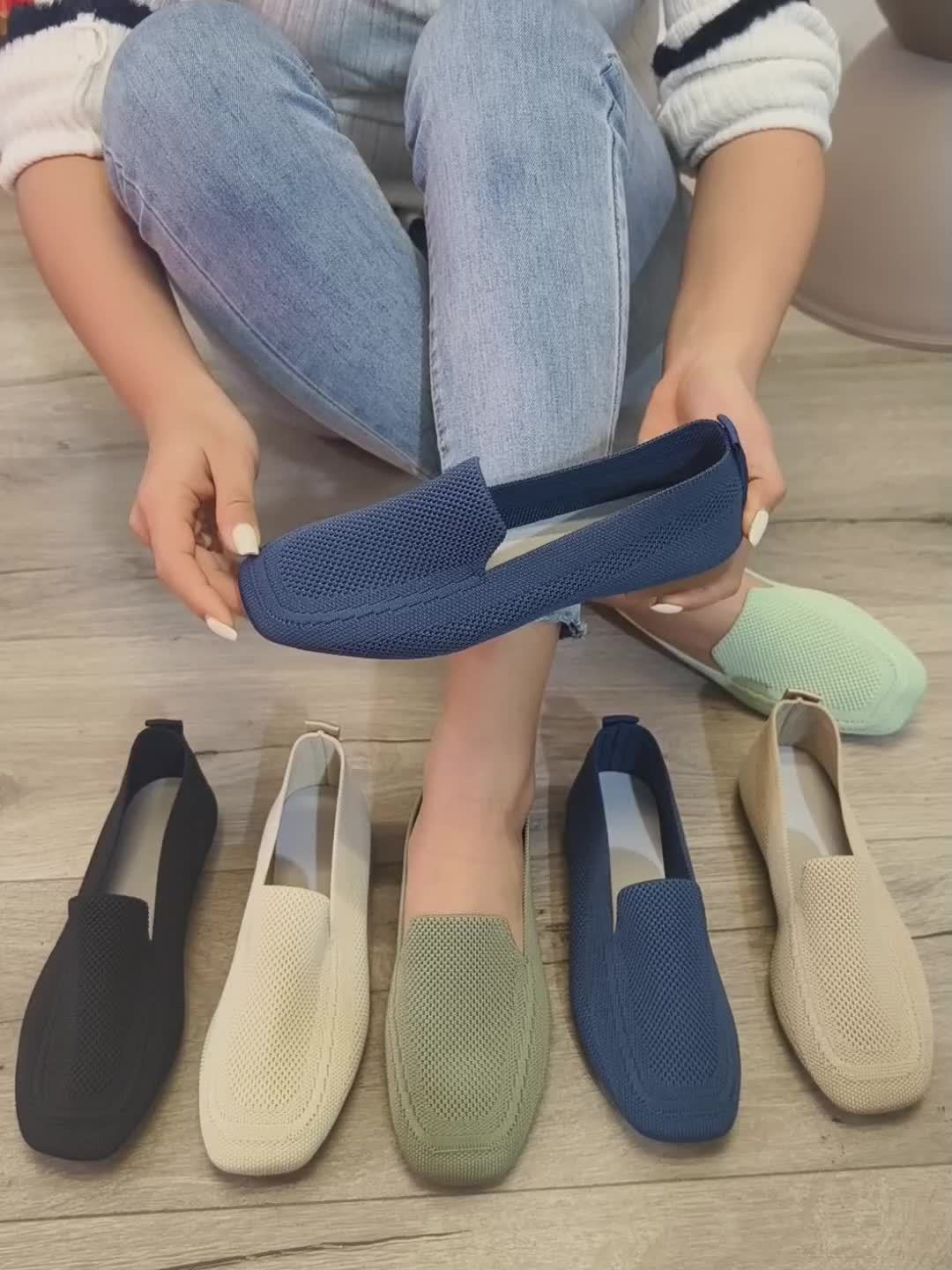 Merania | Chaussures Plates Tricotées Élégantes Pour Femmes