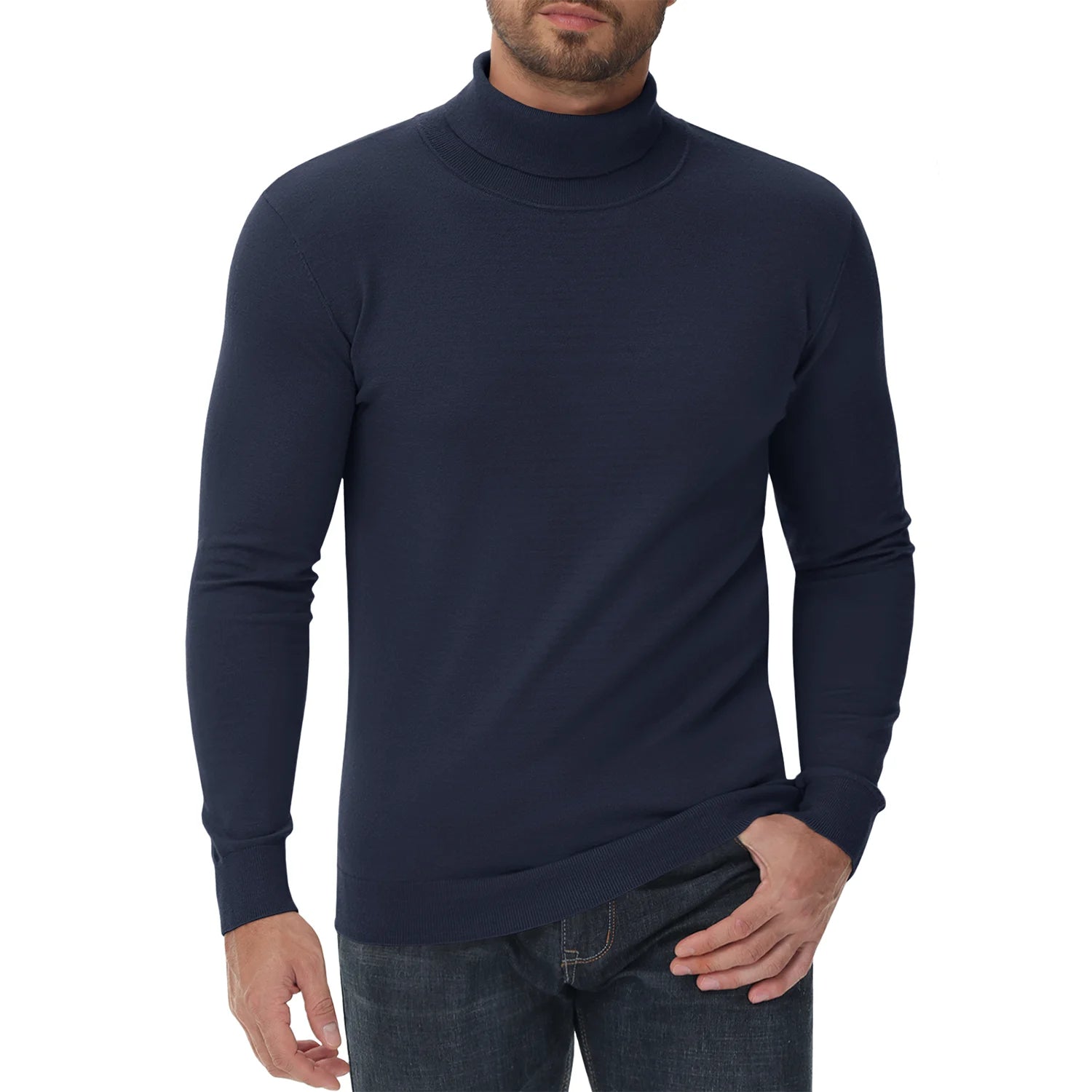 Pull Décontracté à Col Roulé pour Hommes