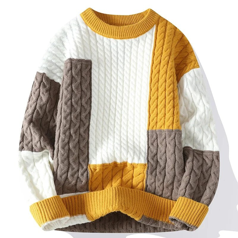 Pull en maille Patchwork pour Hommes - Wade
